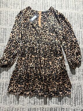 NWT Nasty Gal collection tell em prowl it is leopard wrap dress size 12